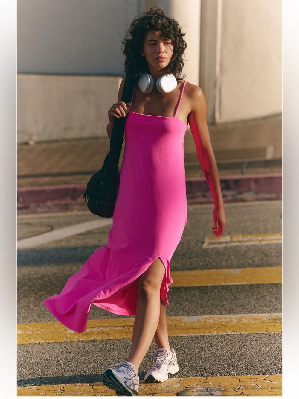 NWOT FP Movement by Free People Hot Shot Strappy Dress in Candy Pink Sz Med *IR*